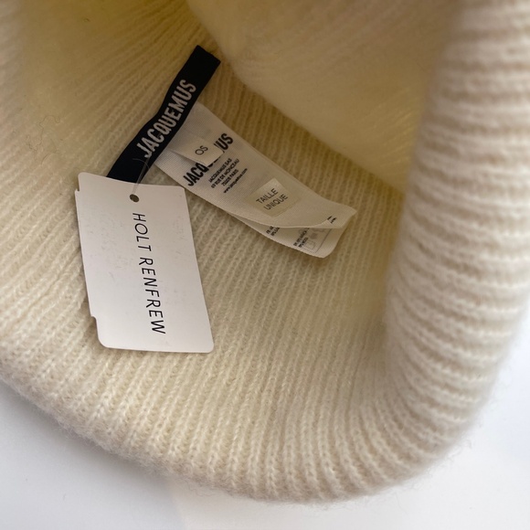 BNWT NEW Jacquemus Off-White La Casa 'Le bonnet Gros Grain' Beanie beanie hat - Picture 2 of 7